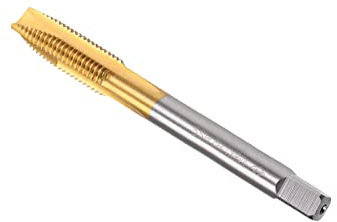 CoCud Tarauds à Vis Cannelés Spirale Métrique M8 x 1 Filetage, Taraud à Filetage Hélicoïdal Titanium Revêtu Haute Vitesse Acier 6542 - (Pour Taraudage Perçage Machine) 1 Pcs