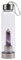 Queemie Amethyst Glass Water Bottle, Gemstone Center Infused Purple Crystal Sports Cup Obelisk Wand Energy Cup for Natural Wellness Healing