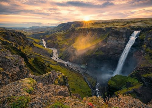 Ravensburger Puzzle 12000110 - Scandinavian Places, Haifoss auf Island - 1000 Teile Puzzle für Erwachsene und Kinder ab 14 Jahren, Puzzle mit Landschaft und Natur