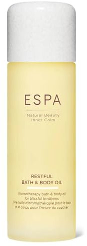 ESPA | Restful Bath & Body Oil | 100ml | Lavender, Clary Sage & Eucalyptus | Magnesium, Ashwagandha, Essential Oils | Supports Skin's Natural Moisture Barrier | Massage Oil | Menopuase Friendly