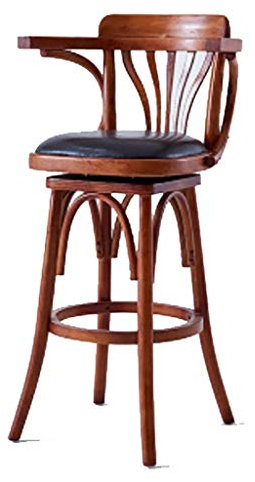 Furniture Desk Chair Bar Stools,Sofas,Coffee Shop Solid Wood Backrest Chair, Copper Nail Swivel High Bar Chair/I Star of Light