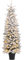 COSTWAY Bleistift Weihnachtsbaum mit Schnee, Tannenbaum künstlich mit Beleuchtung, LEDs in Warmweiß & 8 Lichtmodi, schneebedeckter Christbaum im Topf, schmal, Grün+Weiß (150cm)