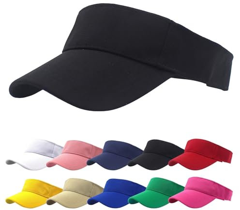Casquette Visière de Pare Soleil Réglable Unisexe Visière de Golf Tennis de Protection Solaire Chapeau Sport Hat pour Femme Cyclisme Pêche Course Homme 2024 (Noir, Taille unique)