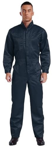 Sxiwei Arbeitsoverall Herren Arbeitsanzug Einteiliger Langarm Elastischer Taille Maleroverall Handwerker Jumpsuit Schutzkleidung Navy blau M