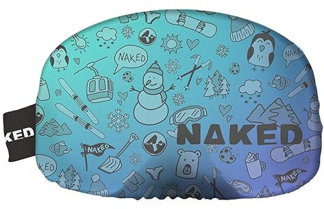 NAKED Optics Skibrillenschutz Überzug, Mikrofaser Schutzhülle Skibrille, Goggle Cover, Kratzschutz Skibrillen Schutzhülle, Goggle Sock, Unisize, Kompatibel für alle Schibrillen (Doodle)