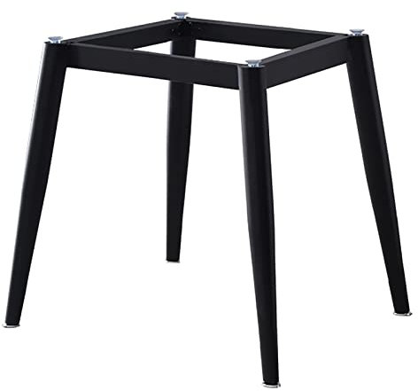 Table basse moderne en métal avec protection de sol réglable, poutre centrale 120 x 120 x 73 cm, pieds de table noirs, cadre de table pour table à manger, bureau et meubles de salon