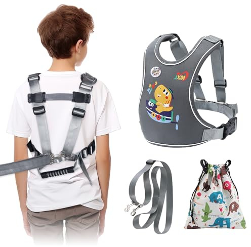 JXM New Safety Harness for Older Kids (6-12 Years) with Autism and Special Needs TDA/TEA, Vest for Teens and Youth, Walking Harness with Grab Handle and Awareness