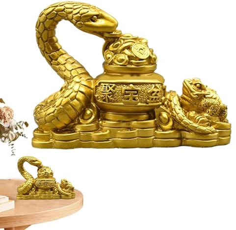 Krujecnt Schlangenfigur Neujahr,Jahr der Schlange 2025 Figur | Desktop-Deko-Figur,Chinesische Feng Shui-Figuren, Kunstharz-Desktop-Skulptur-Handwerk, Figurenornamente für Zuhause