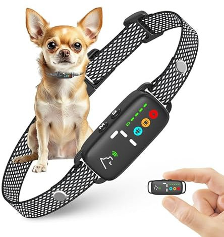 LOSLAI Collier Anti Aboiement Chiens Intelligent, Modes Son/Vibration/Choc, Gyroscope Anti-Faux Déclenchement, Rechargeable, Étanche IP67 pour Petits Moyen Chiens