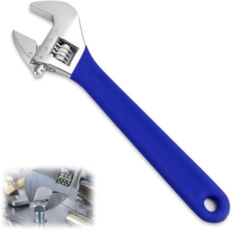 Rierousy Chiave a forchetta regolabile con scala, chiave a forchetta singola in cromo vanadio, chiave inglese regolabile