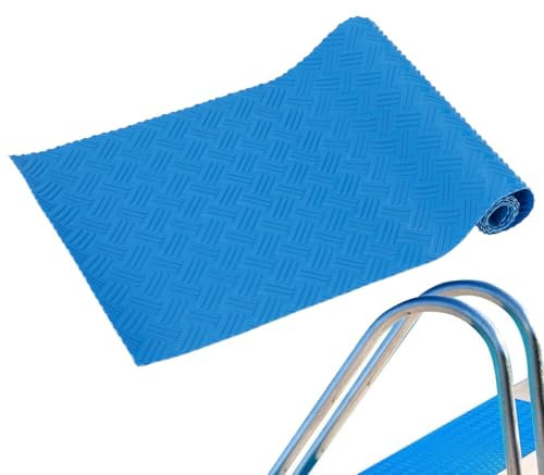 Tappetino Antiscivolo per Scaletta Piscina 23×90 cm - Gomma Protettiva per Scale Piscina Fuori Terra, Sicurezza Bordo Vasca - Per Cucina/Bagno con Texture Antiscivolo