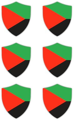 Autocollants : 50 mm, 6 drapeaux - Martinique - MQ - Pour voiture, ordinateur portable, valise, etc