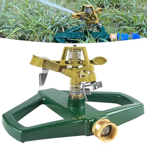 Arroseur d'eau de Jardin Socle métal, Arroseur Pelouse, Arrosage Automatique pour Jardin, Surfaces Jusqu'à 540 m², Rotatif à 360 Degrés, pour l'arrosage du Gazon et de la Jardin