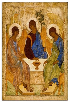 HOPHEMA Andrei Rublev Kunstgemälde „Die Heilige Dreifaltigkeit“, Vintage-Poster, Religion, Kultur, Leinwand-Poster, Druck, Wandkunst, Bild, Schlafzimmer, Wanddekoration (20x30cm-Ohne Rahmen)