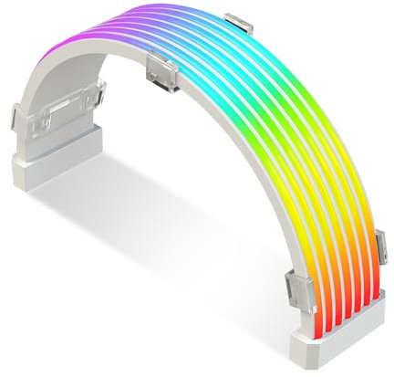 LICAEVEY 24 Pin RGB Cable, RGB PSU Cables Extensions with LED Stripes, 5V 3Pin Addressable ARGB Motherboard Power Supply for PC Case Build