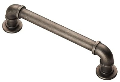 KOOPLES HARDWARE Pipe Handle Satin Cabinet Pull for Kitchen Drawer Cupboard Wardrobe (Pewter, 128mm)