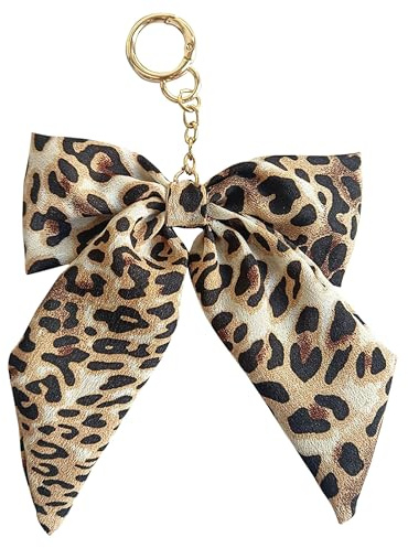 Porte-clés Femme avec Nœud Léopard – Bijoux de Sac Élégant, Breloque Sac à Main, Accessoire Sac à Dos, Porte-Clés Mignon pour Femmes et Filles, Keychain Bag Charm, Cadeau Accessoires Sac à Main