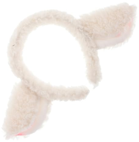 TOPPERFUN Serre-tête avec oreilles de mouton - Beige - Pour costume de | 1 pièce, beige, 28 x 17 x 2 cm, tissu doux, siège confortable, pour fête à thème, théâtre scolaire, vie quotidienne et scène