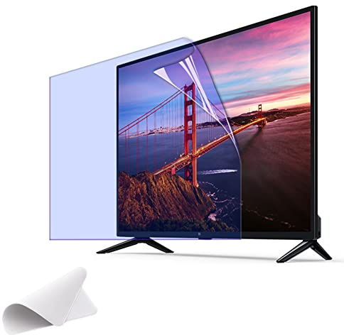 Blue Light Blocking Screen Protector For 32-75 Inch Monitor-Anti Glare Anti-Uv Anti-Reflection Rate Up To 90%-Eye Protection Tv Film With Clean Cloth For Lcd, Led Displays,Clear-65 Inches 1429x804mm