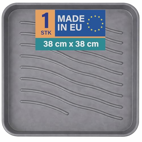 Bestlivings Schuhabtropfschale 38x38 cm Anthrazit, Schuhablage wasserdicht | Kompaktes Format, hoher Rand, robuster Kunststoff, strukturierte Fläche, abspülbar, Universalablage für Haus, Tier & Garten