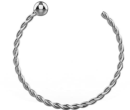 Monster Piercing | 9K Gold | Nasenring Nasenpiercing 9K Gold 22 Gauge - 8MM Durchmesser |offener Nasenring | Gedrehtes Seil | Nase Piercing Frauen Männer