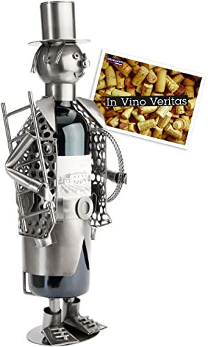 BRUBAKER Wein Flaschenhalter Schornsteinfeger Metall Skulptur mit Geschenkkarte