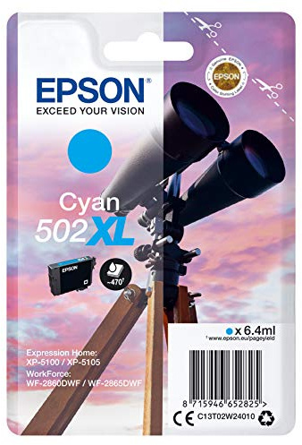 Epson Singlepack Cyan 502XL Ink SEC, C13T02W24020