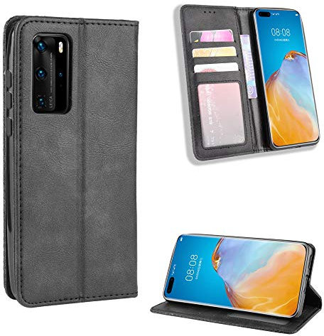 Jielangxin Cover per Huawei P40 PRO,Custodia in Pelle Custodia per Huawei P40 PRO ELS-NX9 ELS-N04 Custodia Case Cover Black