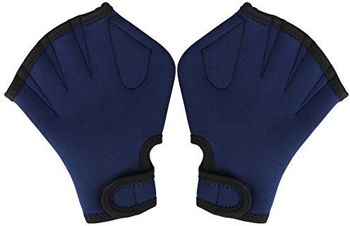 VGEBY Gants de Natation, Adultes Enfants Homme Femme plongée Gants de Natation palmés avec Doigts palmés pour la plongée en apnée Surf(Bleu foncé) baignade Provisions