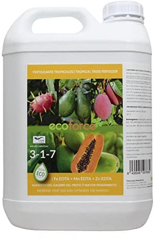 CULTIVERS Fertilizante Tropicales Ecológico 5 L. Abono Líquido 100% Orgánico Mayor Rendimiento y Aumento del Calibre