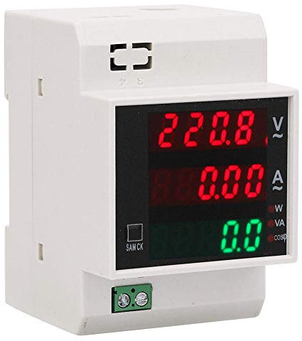 Misuratore di potenza Voltmetro Amperometro, Multi-funzionale Digital Din Rail Fattore di potenza Tensione Corrente Tester di potenza, Multimetro Volt Amp Watt Meter(AC 80-300 / 100A)