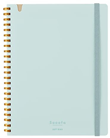 KOKUYO Sooofa SU-SV738S4-LB Notizbuch mit weichem Ring, 4 mm, kariert, 80 Blatt, A5-Verformung, Hellblau, Japan Import