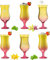 PLATINUX Cocktailgläser Gelb-Rosa Set 6 Stück Bunt 400ml (max. 470ml) Longdrinkgläser Partygläser Hurricanegläser Groß