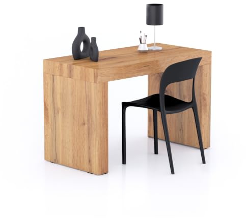 MOBILI FIVER, Evolution Schreibtisch 120 x 60, rustikale Eiche mit Zwei Beinen, Made In Italy