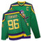 Mighty Ducks Jersey Movie Eishockey Trikot S-XXL Charlie Conway #96 Adam Banks #99 90S Hip Hop Kleidung für Party, #96 Grün, XX-Large