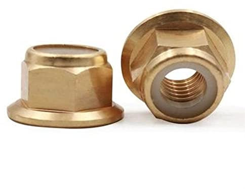 Etaclover Zkenshan-Gaskets 10PCS Brass Flange Nylon Insert Lock Nut M2 M2.5 M3 M4 M5 M6 M8, Good Wear Resistance (Size : M3)