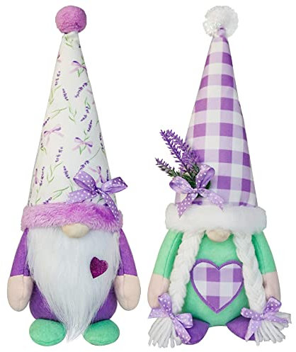 Lavendel-Zwerge, Dekorationen, Zuhause, Pastellviolett, Sommer, gestuftes Tablett, Tomte, Plüsch-Dekoration, nordischer Zwerg mit künstlichem Grün, Küche, Sammlungspuppen, Freund, Kollegen