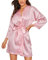 Accappatoio da donna in raso vestaglia da donna lingerie in pizzo vestaglia plus size raso indumenti da notte per donna kimono abito da notte in raso accappatoio, 0A-Rosa, S