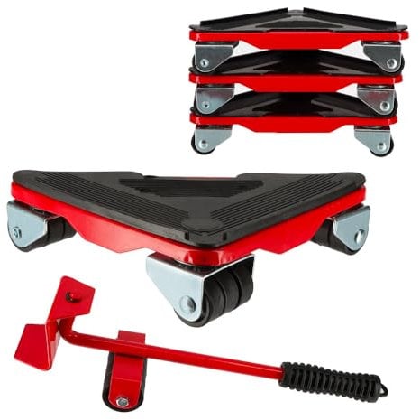Coins roulants x4 - charge 300kgs - Élévateur de transport de meubles et jeu de roulettes - Poignée de levage
