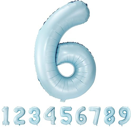 Geburtstag zahlen luftballon 6 jahre Folienballon Kindergeburtstag Deko blau-Mädchen Junge Geburtstag 6 jahr 40 - 101cm Folienballon 6 jahre Geburtstags deko-fliegt mit Helium