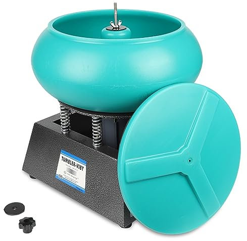 SAWEEZ Lucidatrice a Vibrazione con Bicchiere da 17 Pollici , 110 V ~ 220 V, lucidatrice per Gioielli da 350 W, Funzionamento conveniente, lucidatrice per Piccole Parti Metalliche di Gioielli