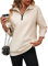 LEKOPUR Half Zip Sweatshirt Damen Pullover Herbst Winter Rollkragenpullover Y2k Hoodie Sweatshirt ohne Kapuze,Langarm Shirts Oberteile Pulli Tops