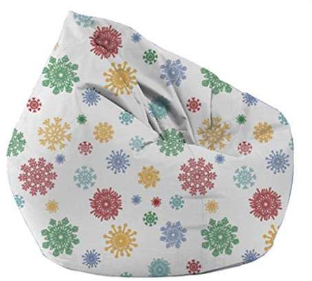 SilteD Weihnachts-Sitzsackbezug, weicher Sitzsack-Stuhlbezug ohne Füllung, Stofftiere, Puppenspielzeug, Aufbewahrung, Sofabezug, 60 x 65 cm (Farbe: Argento)