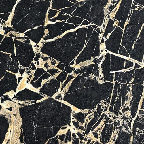 Vasari Enzo Black Marble Wallpaper - Metallic Glitter Effect Feature Wall Modern - Luxury Heavyweight Textured Vinyl