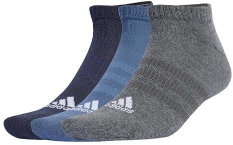 adidas Mixte Cushioned Low-Cut Socks 3 Pairs, legend ink/preloved ink/dark grey heather, 13-14.5