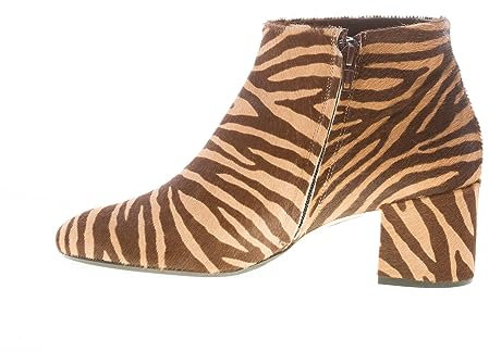 ANNA F. Donna Tronchetto in Pony zebrato Beige Marrone con Zip. Tacco 5,5 cm Color Beige Size 36.5