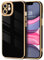 Hython for iPhone 11 Case, Luxury Plating Rose Gold Edge, Cute Slim Soft TPU Bumper Cover Full Camera Protection Shockproof Protective Phone Case for iPhone 11 6.1, Black