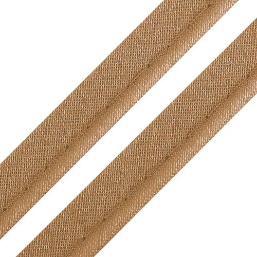 5m Paspelband Stoffband Nähkante Paspelschnur zum Nähen 10mm breit Farbwahl, Größe:10mm, Farbe:hellbraun