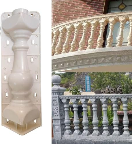 2 Stück Beton-Balustradenform für Säulen, Balusterformen, Zementputz(Typ 3) | Schwere PVC-Römische Säulenform einfaches DIY-Geländer-Terrassen-Gießwerkzeug-Set für Garten Balkon Pool Park Zaun Dekoration