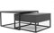 GREKPOL Couchtisch Elegant 2in1 - Wohnzimmertisch - Kaffeetisch - 36x60 / 41x70 - Beistelltisch - Couchtisch mit Stahlgestell - Sofatisch - Modern - Teetisch (Schwarz)